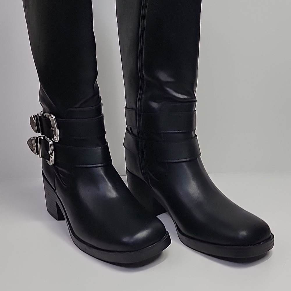 WILD PAIR NEW MOTO BOOTS BLACK - Picture 3 of 13
